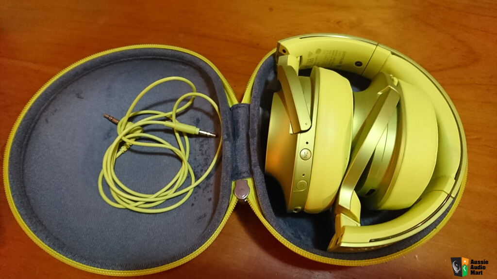 Sony MDR100ABN Bluetooth noise cancelling headphones LIME YELLOW