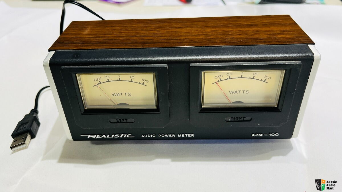 Realistic APM 100 Audio Power Output Meter with Backlit VU Meters